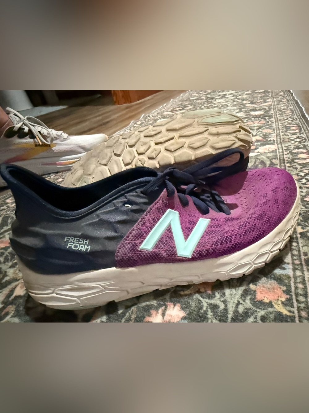 New Balance Women's Purple and Black Fresh Foam Running Shoes